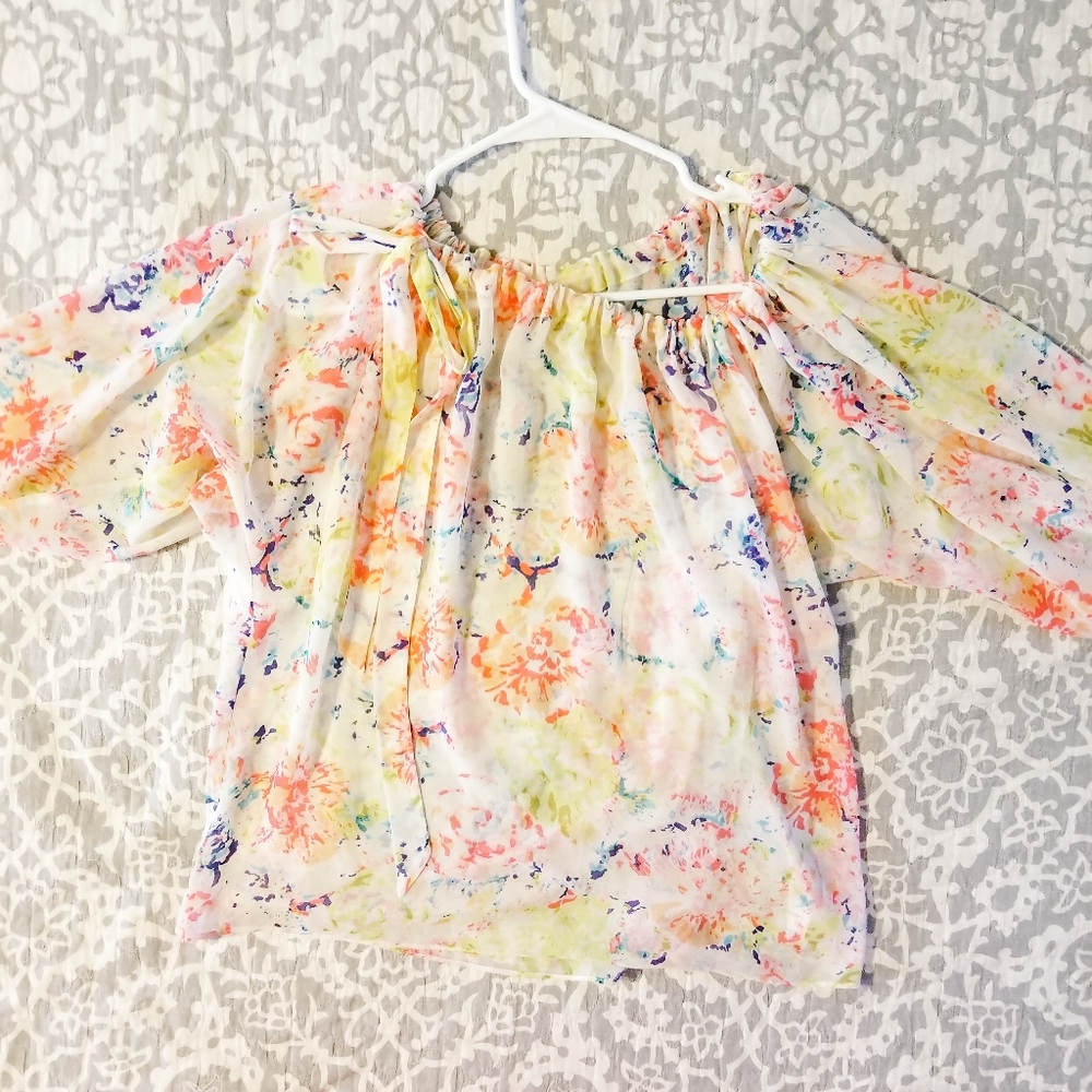 Cabi | Sheer Floral Blouse
